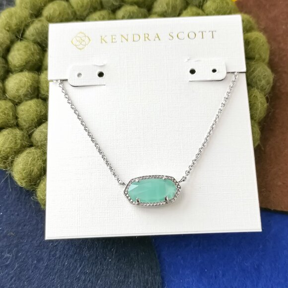 Kendra Scott Elisa Chalcedony Glass Necklace / Silver - Picture 1 of 3
